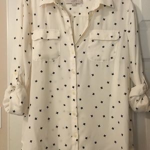 Ann Taylor LOFT Starred Utility Blouse NWOT